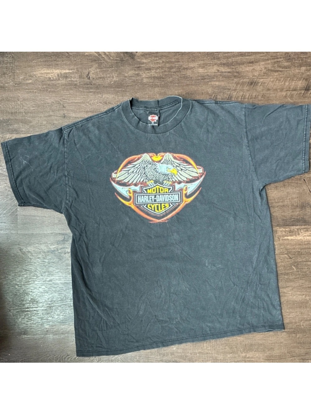 Vintage Harley Davidson Powertrain Tee Milwaukee Wisconsin Faded Black T-Shirt